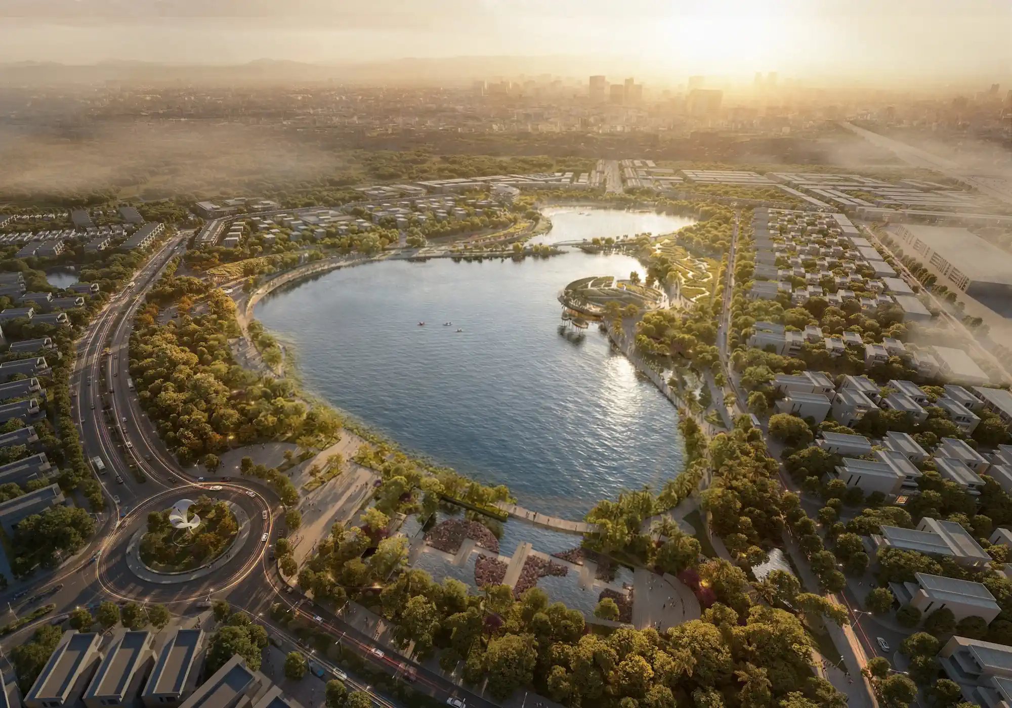 Phối cảnh mặt nước hồ trung tâm East Lake City